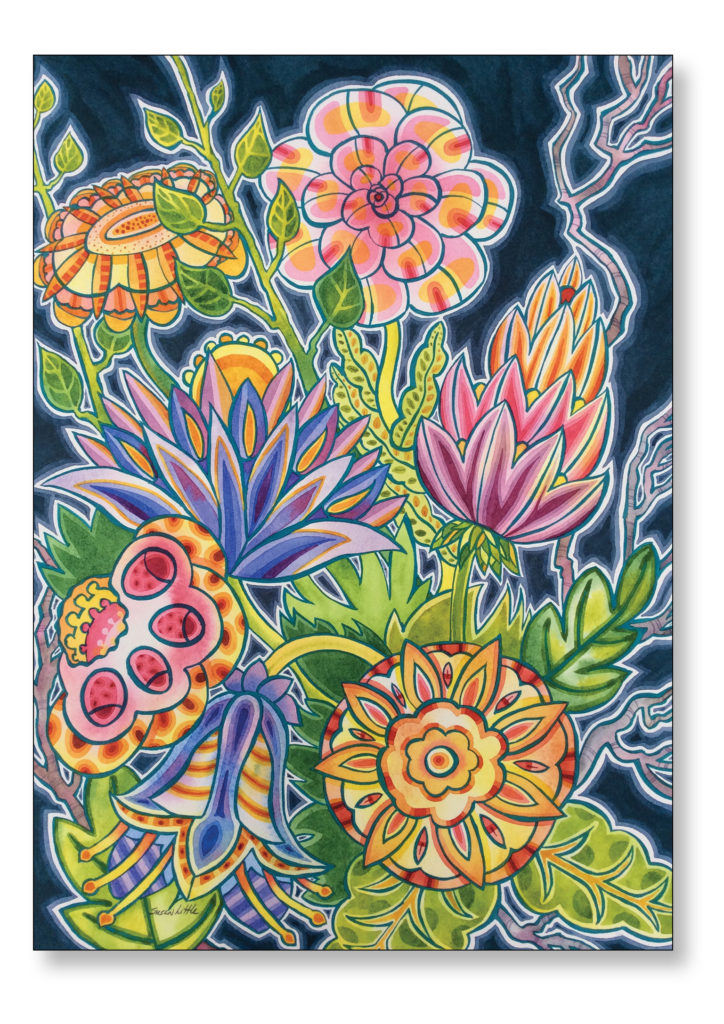 'Floral Frenzy' $450.00 24"x30" Framed