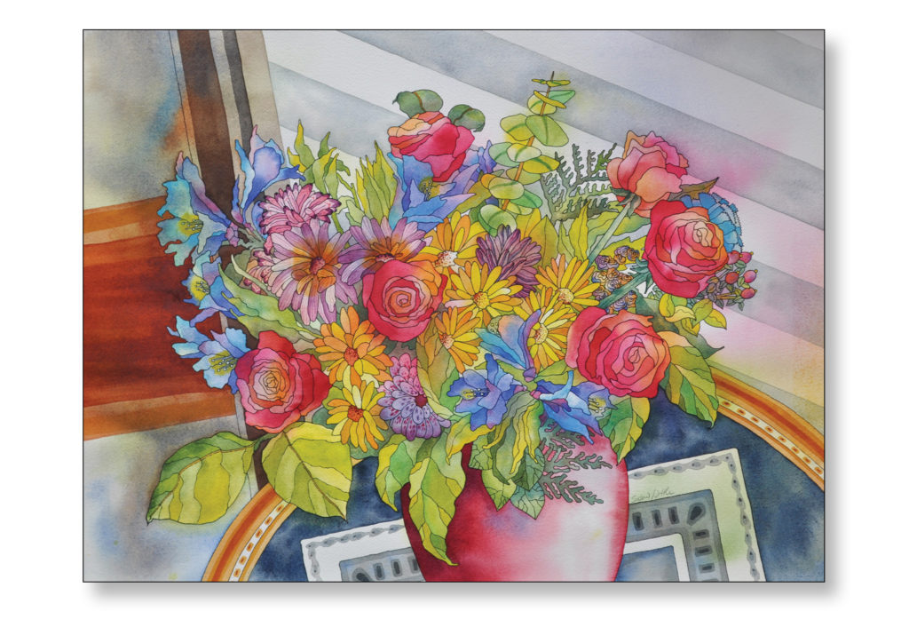 'Vicky's Bouquet' $400.00 29"x25" Framed