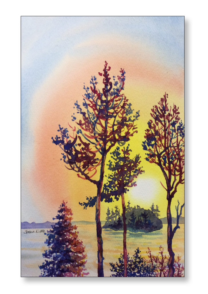 'Lake Muskoka Sunset' $150.00 10"x6 1/2" unframed